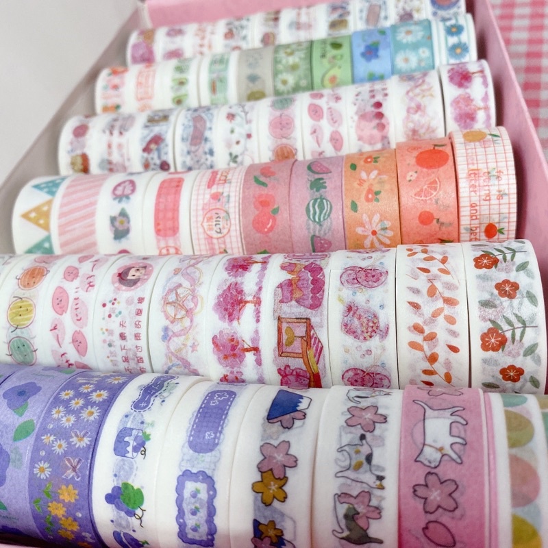 Cuộn băng keo trang trí hoạ tiết dễ thương - Washi tape xinh xắn