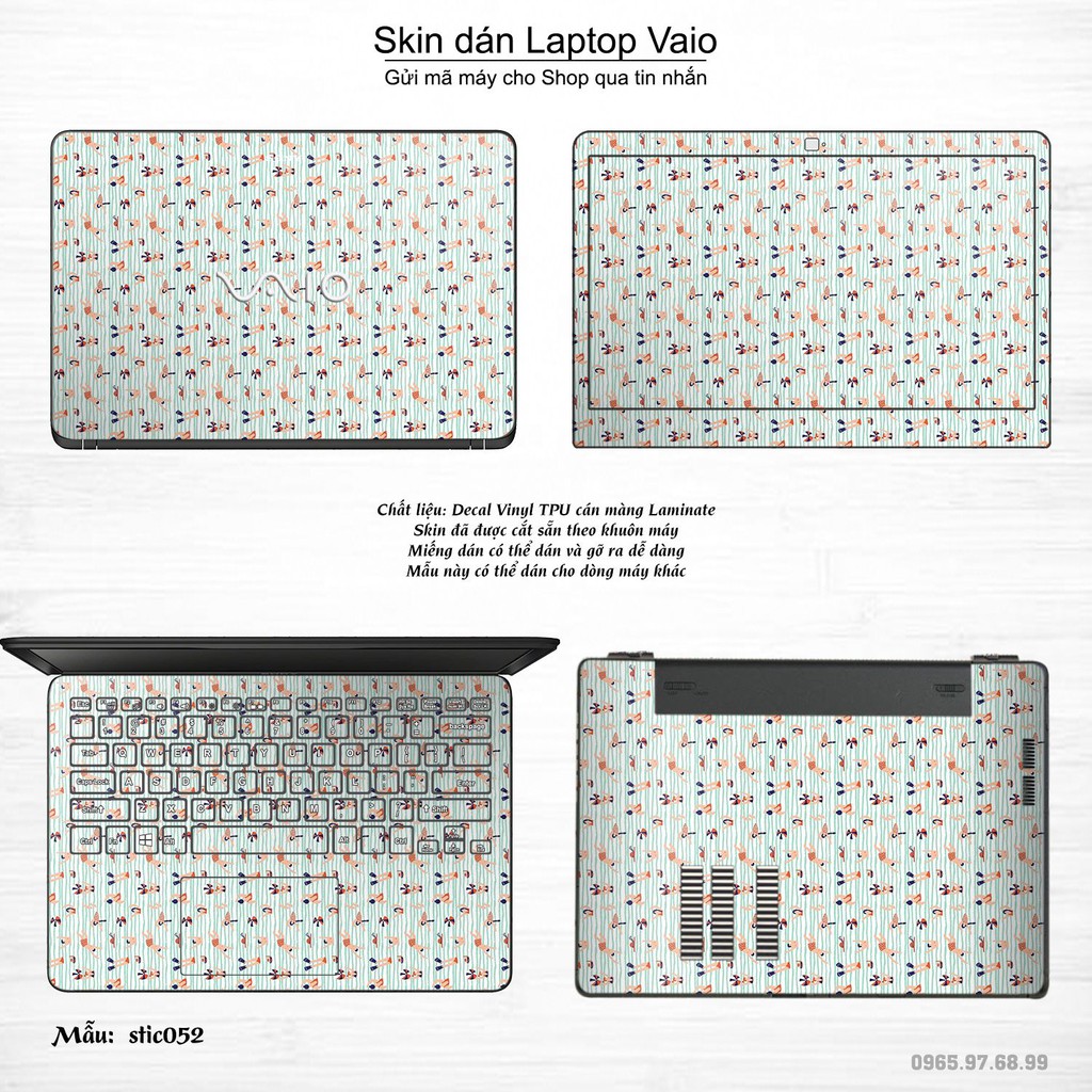 Skin dán Laptop Sony Vaio in hình Hoa văn sticker nhiều mẫu 9 (inbox mã máy cho Shop)