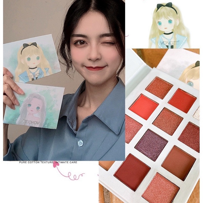 [Hàng mới về] Bảng phấn mắt 12 màu lì/nhũ ngọc trai phong cách học sinh | BigBuy360 - bigbuy360.vn