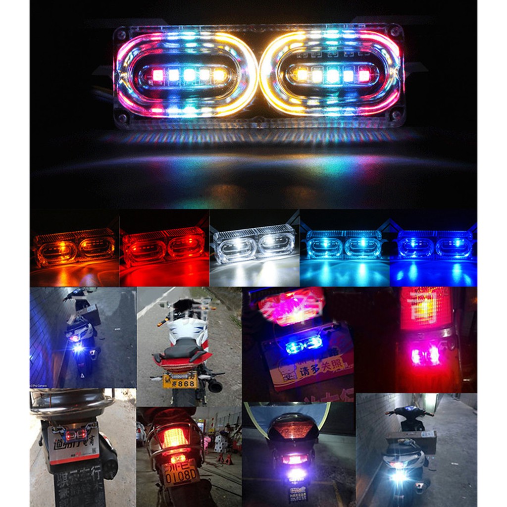 1 Đèn led rgb Nhiều Màu Sắc Gắn Biển Số Xe Hơi Xe Máy - YKD