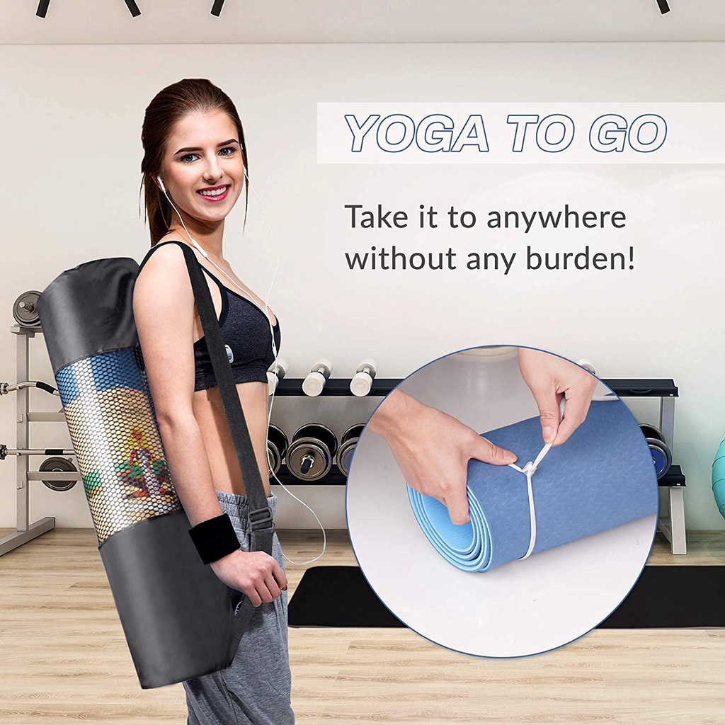 Túi Đựng Thảm Yoga Cao Cấp Lưới – Kèm Dây Buộc Thảm Tập Yoga Túi Lưới Đựng Thảm Hãng Amalife