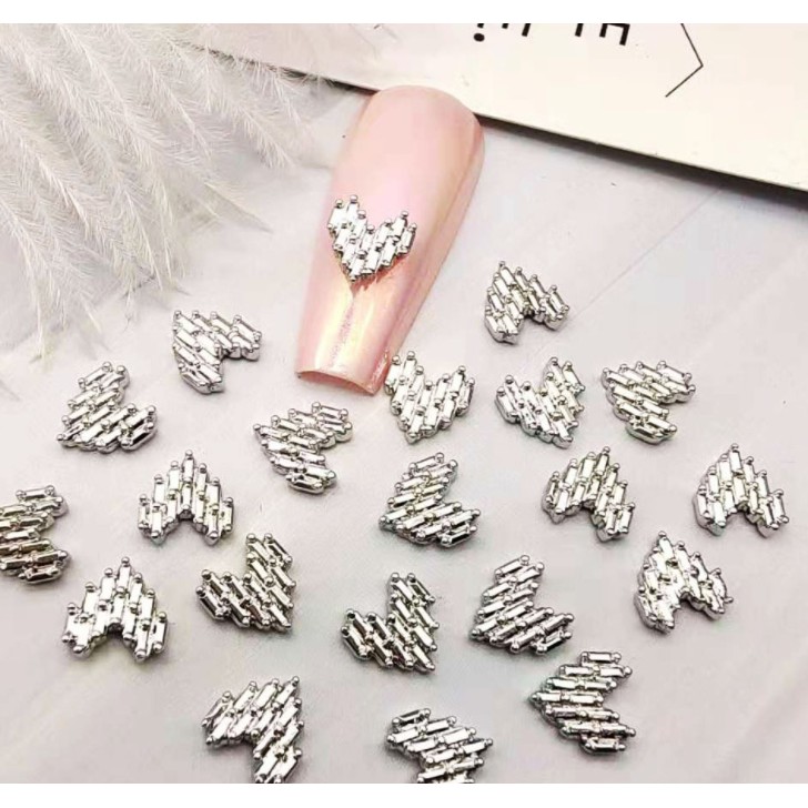 Charm hình tim trang trí nail- phụ kiện trang trí nail