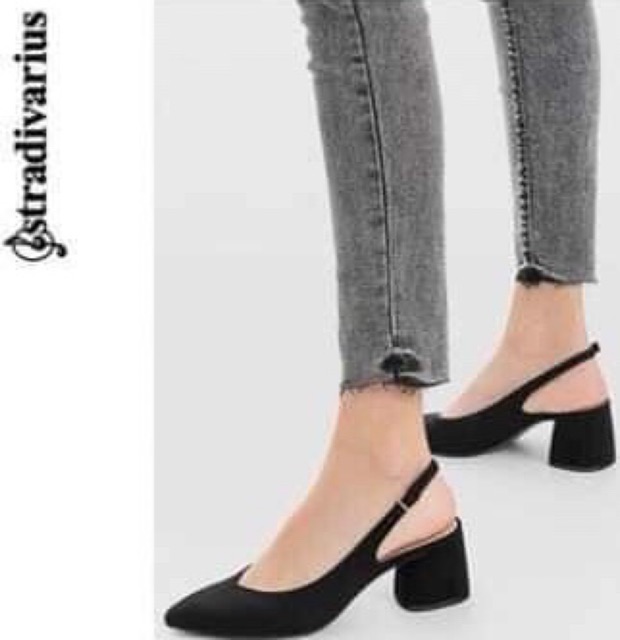 Giày Stradivarius Auth Đen BigSize Size 37 40 ( Có Sẵn )