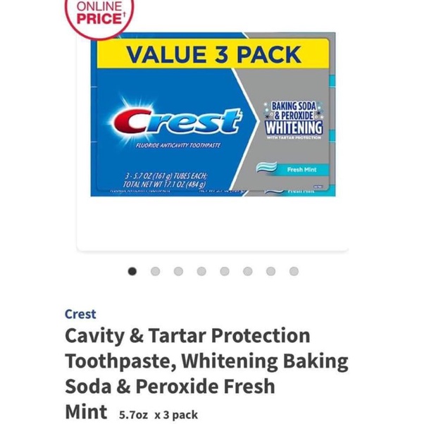 KEM ĐÁNH RĂNG CREST COLGATE BAKING SODA 161g/TUÝP