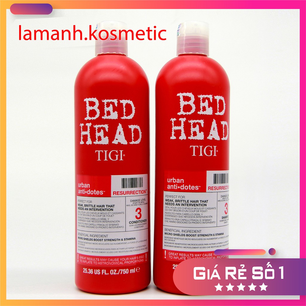 Dầu gội dưỡng ẩm phục hồi tóc hư tổn khô sơ, siêu mềm mượt cặp gội xả TIGI BED HEAD chính hãng 750ml - 970ml