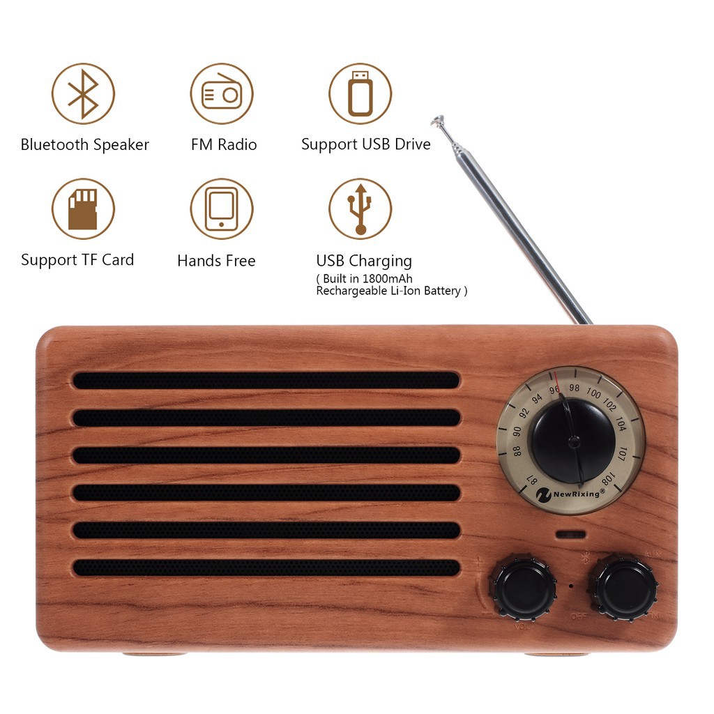 Radio màu gỗ NR-3013 tích hợp loa kèm phụ kiện