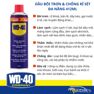 [ WD-40 Multi-Use ] Bôi Trơn, Làm sạch bề mặt, Thẩm thấu, Chống gỉ sét, Chống ẩm 51ml - 70ml - 191ml - 300ml – 412ml