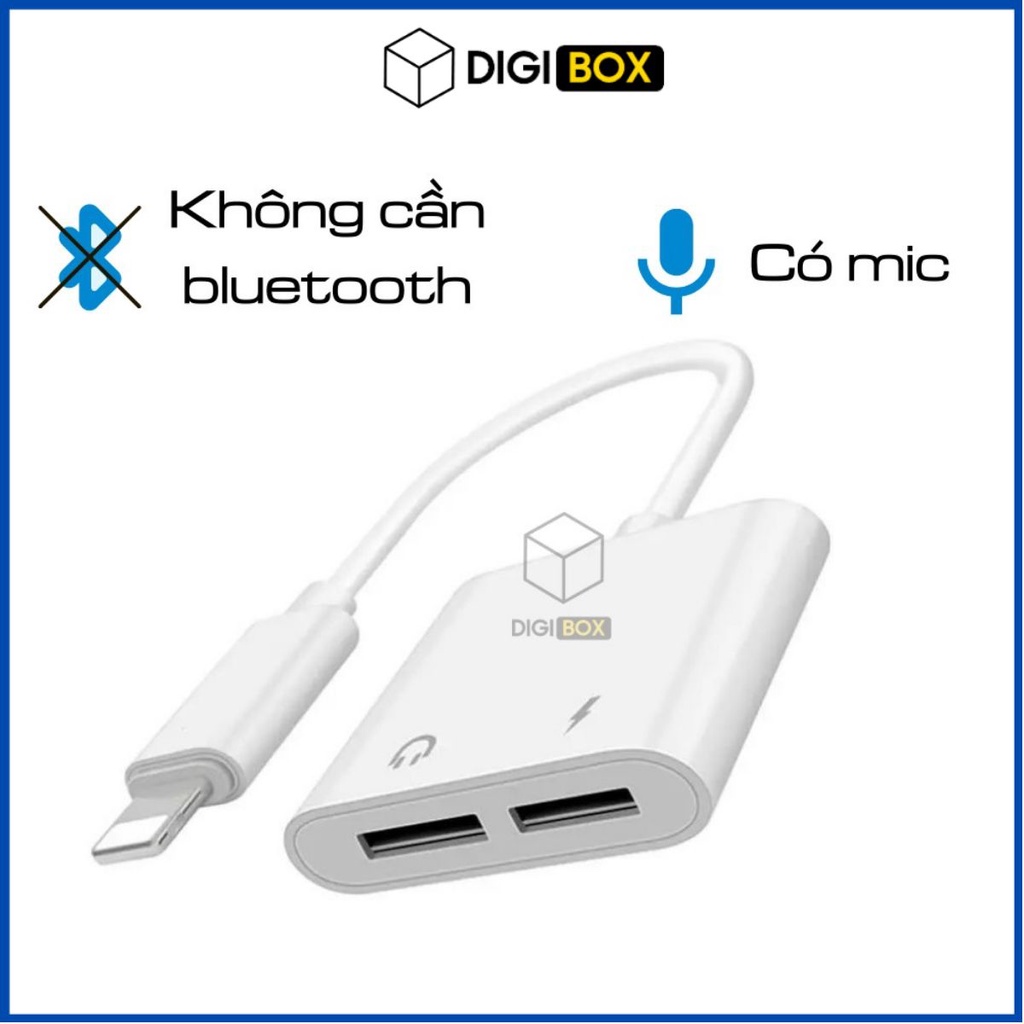 Jack Chia Cổng IP🔴FREESHIP🔴 Giắc Chuyển Đổi 2 Cổng Vừa Sạc Vừa Cắm Tai Nghe Ổn Định Cho Các Dòng ip