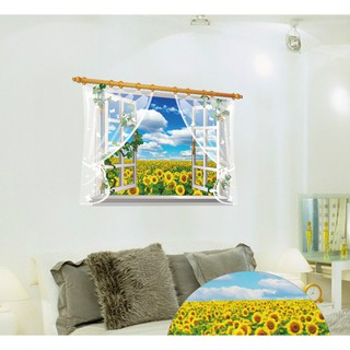 Decal Cửa Sổ Hoa Hướng Dương