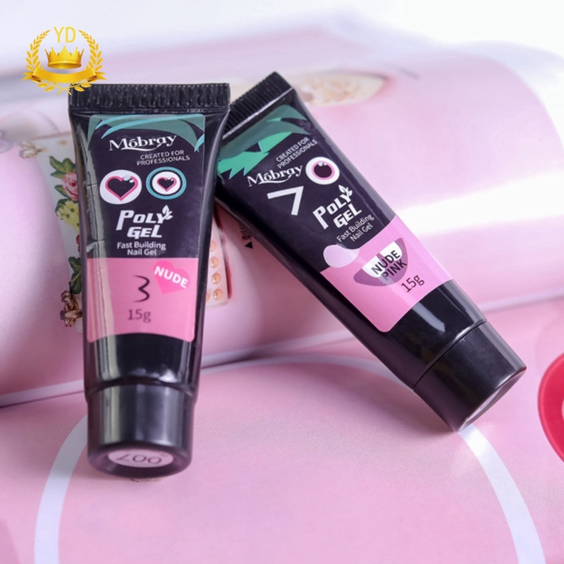 [Hàng mới về] Gel UV LED mở rộng móng tay nghệ thuật nhanh chóng màu hồng trắng trong suốt pha lê tiện lợi