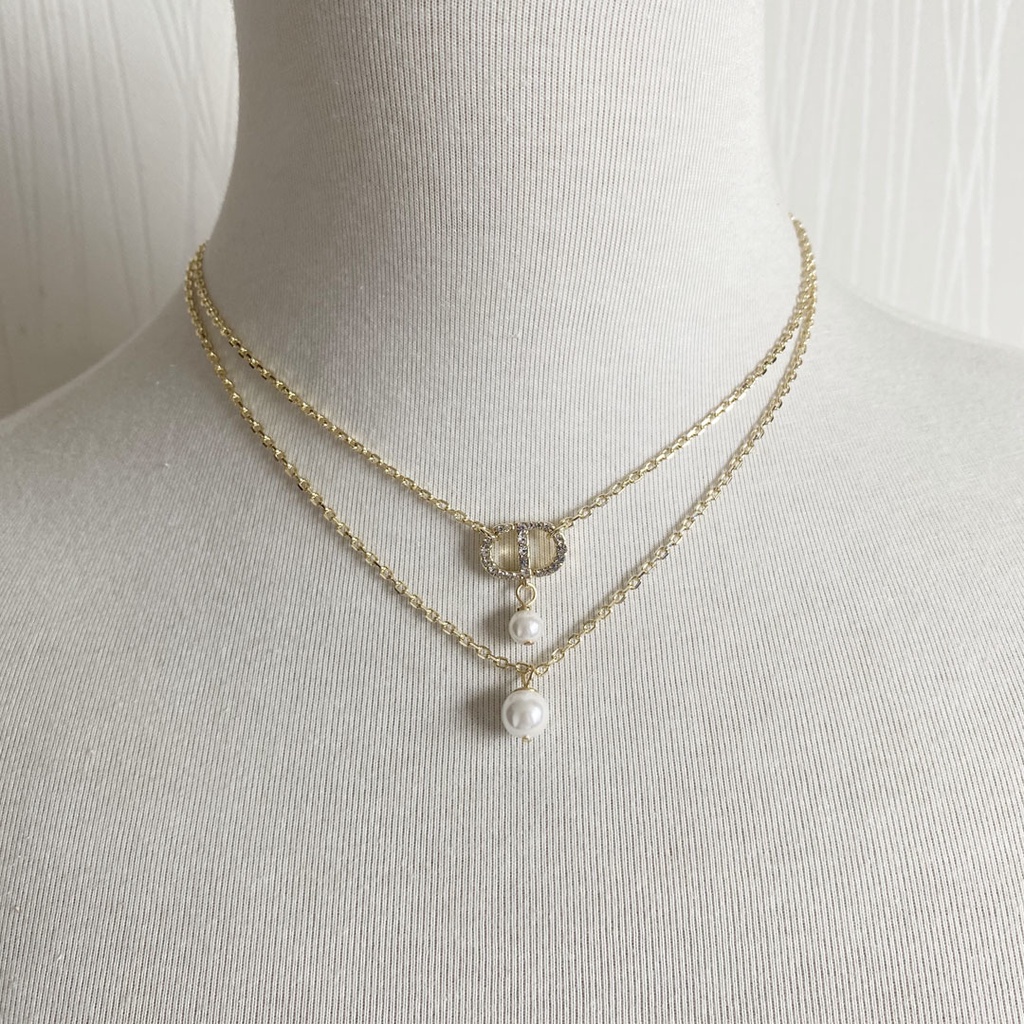 Vòng cổ Mặt Chữ Dior Phong Cách Hàn Quốc Đơn Giản Cho Cặp Đôi
