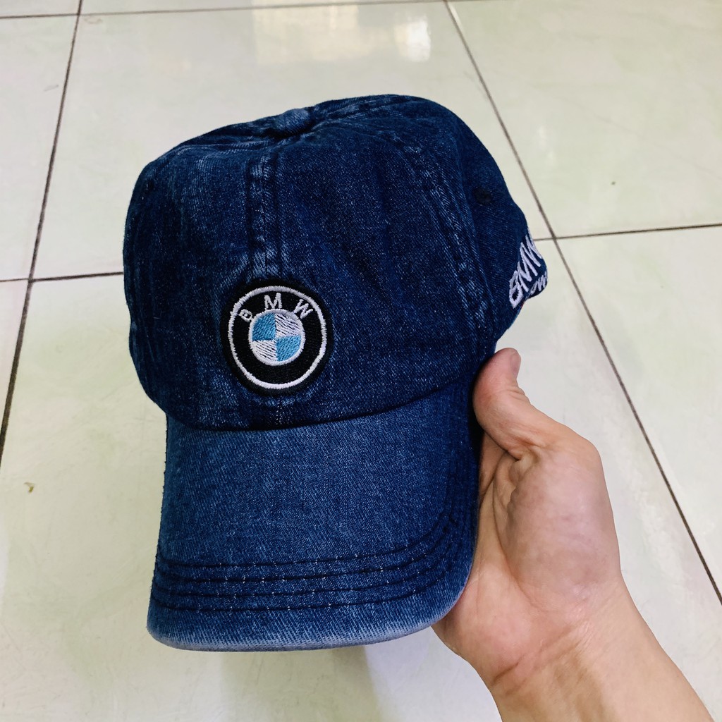 Mũ Lưỡi Trai BMW Thể Thao Nam Nữ Thêu Logo Nổi Bật Chất Vải Jean Cao Cấp