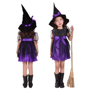 Bộ đầm + mũ hóa trang Halloween dành cho bé gái