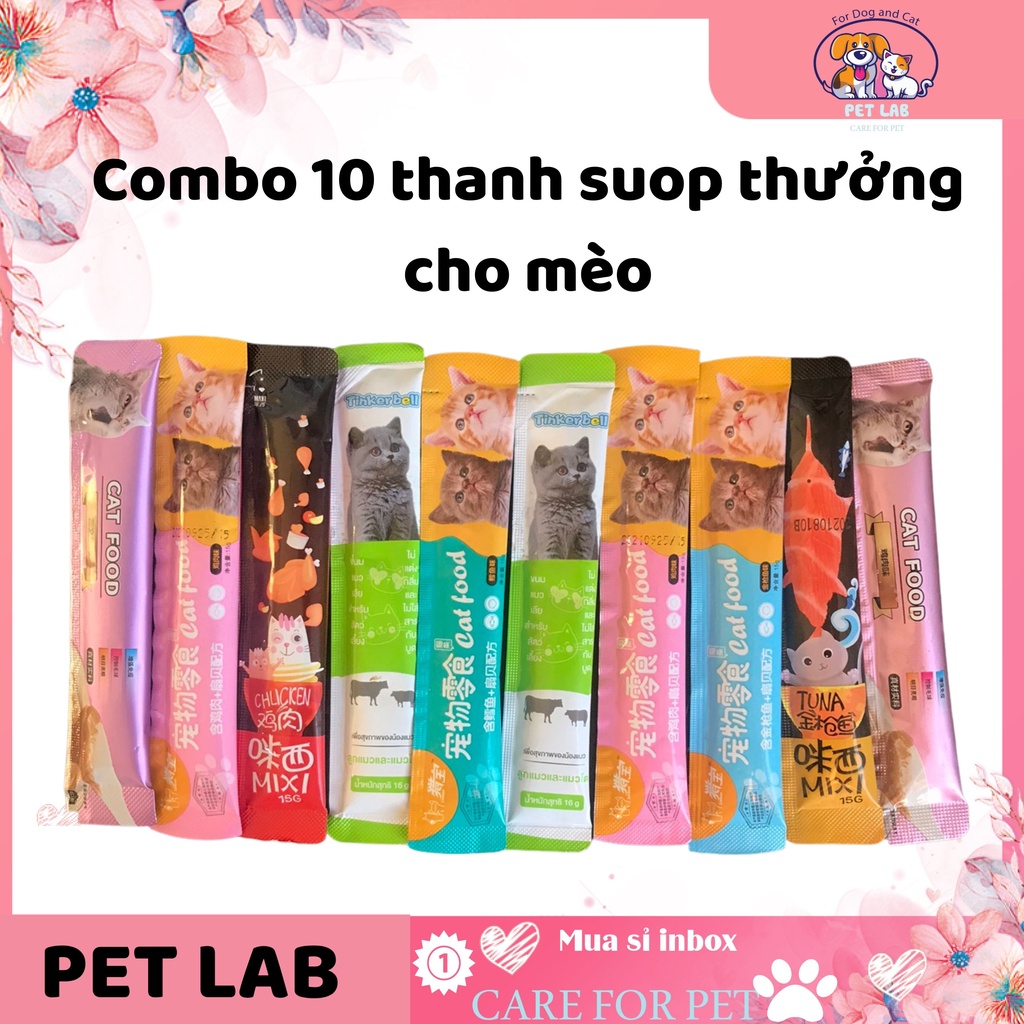 Combo 10 thanh soup thưởng cho mèo vị ngon thanh 15g