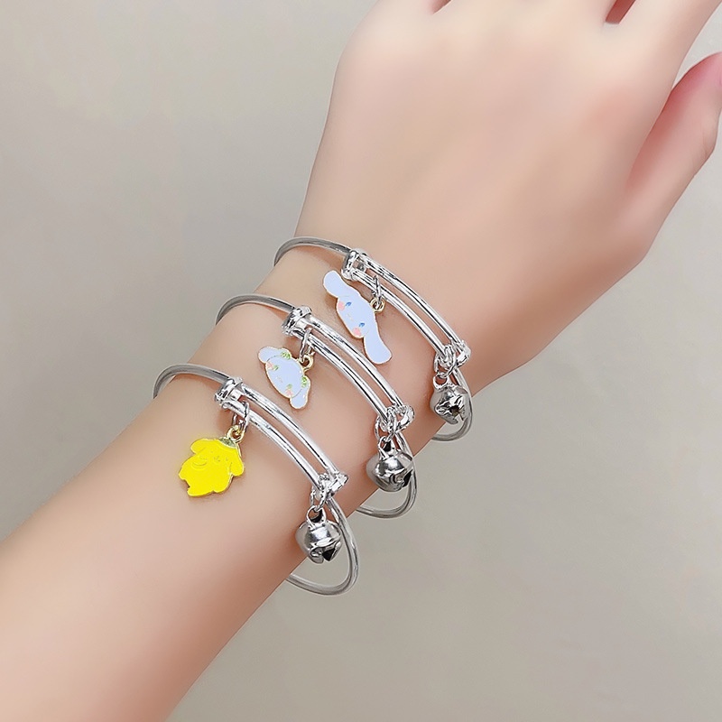 Sanrio Vòng Tay Ngọc Bích Có Thể Điều Chỉnh Họa Tiết Hoạt Hình Dễ Thương Cho Cặp Đôi