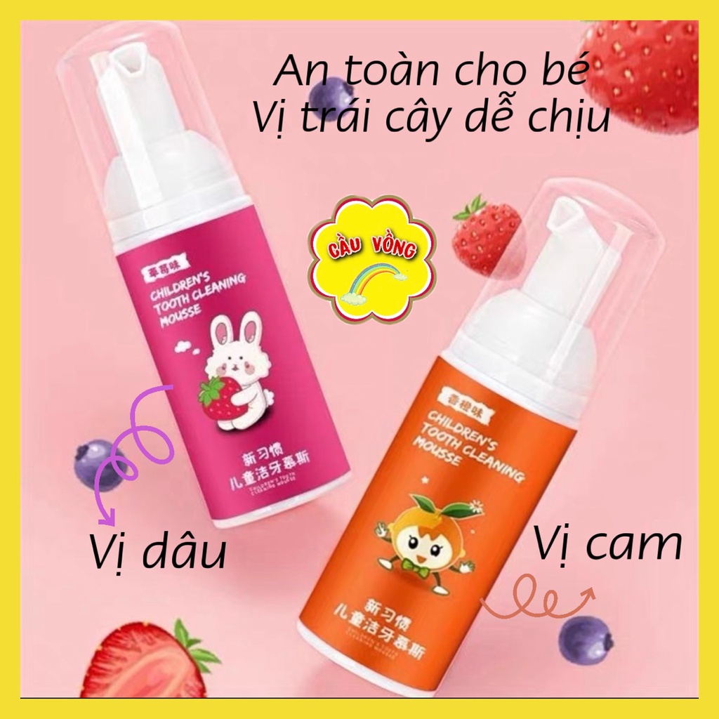 Kem Đánh Răng Cho Bé Dạng Bọt, Nuốt được FOSSIO BAIMEIS - Đã kiểm định an toàn cho bé, chống sâu răng