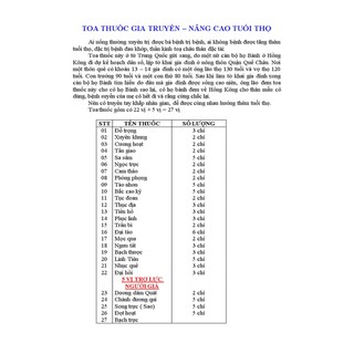 THANG THUỐC TRƯỜNG THỌ 27 vị