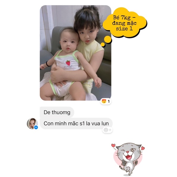 Bộ 2 dây, đồ bé sơ sinh, bộ chip thun, đồ bộ em bé gái từ 4kg - 7kg và 8kg - 10kg ChangChang Baby