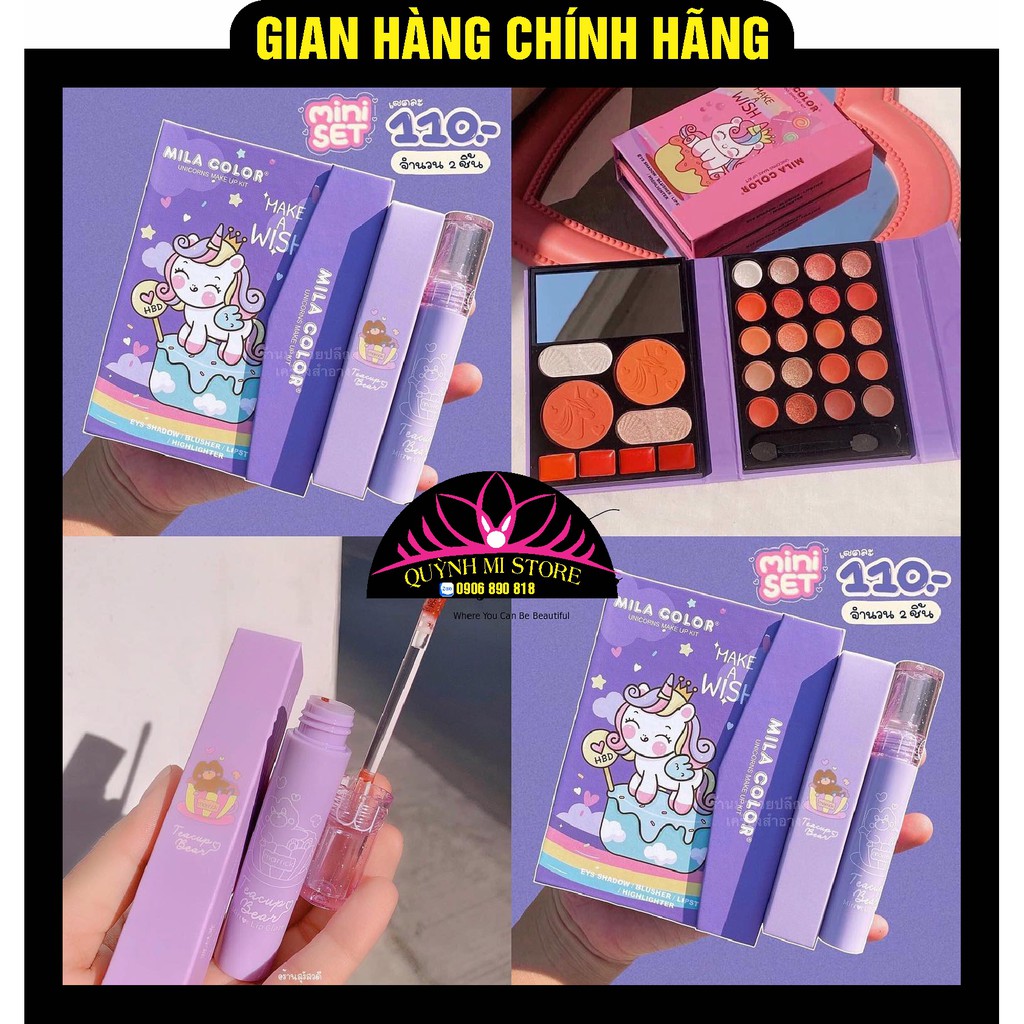 💜 SET MAKEUP TÍM gồm phấn mắt và son kem mafick