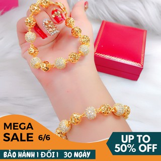 Lắc tay nữ GADO thời trang bi châu khắc hoa văn tinh tế dễ thương phong cách Hàn Quốc L018
