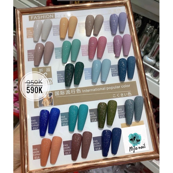sét 18 chai sơn gel mxbon giả bột ( bán lẻ )