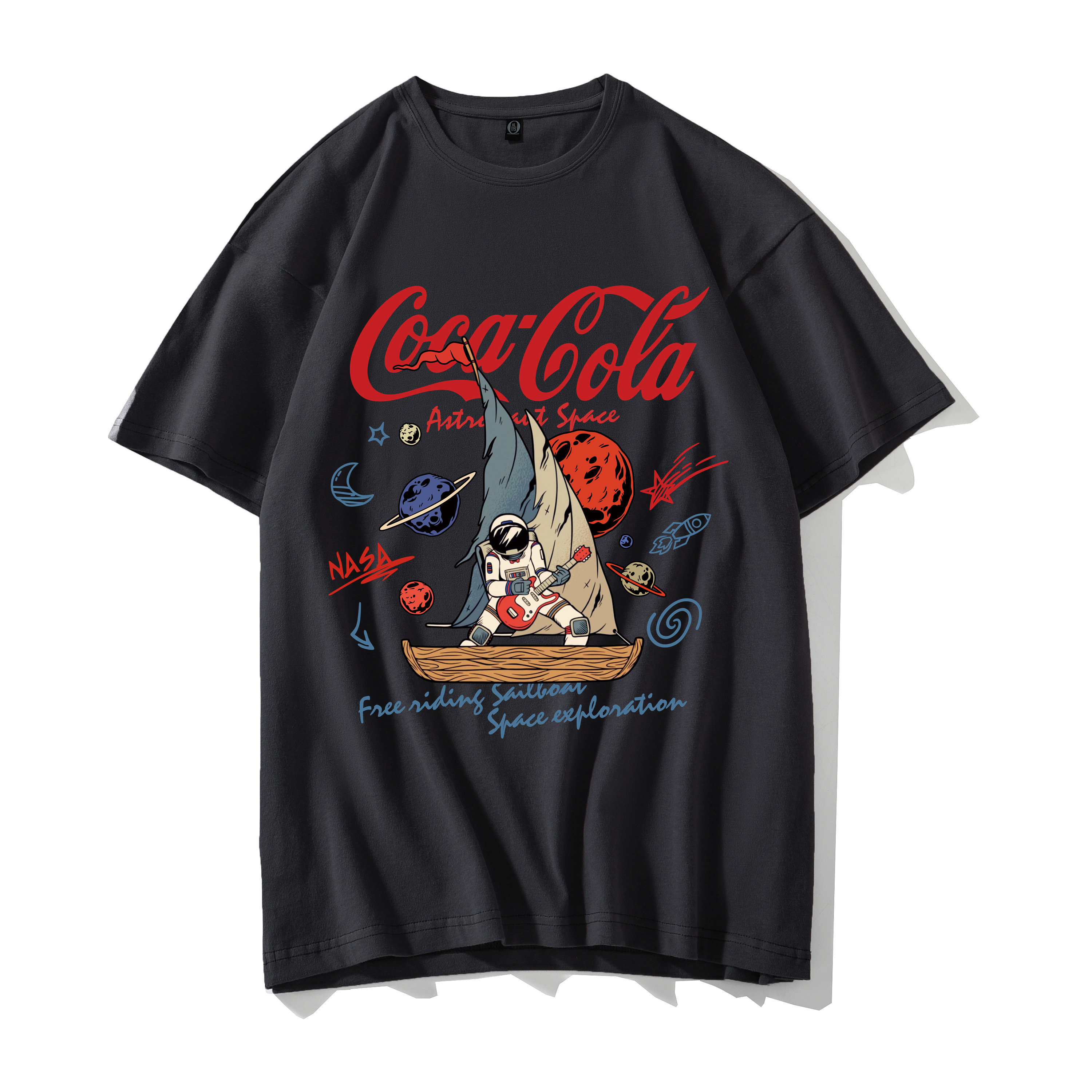 COCA-COLA Áo Thun Nam Tay Ngắn Cổ Tròn Có 9 Màu Thời Trang 100% Cotton