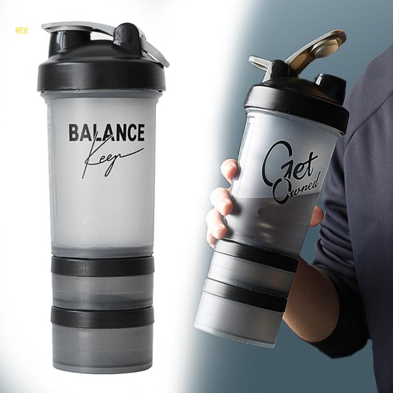 Bình Lắc Protein 500ml Bằng Nhựa Thiết Kế Nhỏ Gọn Tiện Dụng Mang Theo Du Lịch / Tập Gym