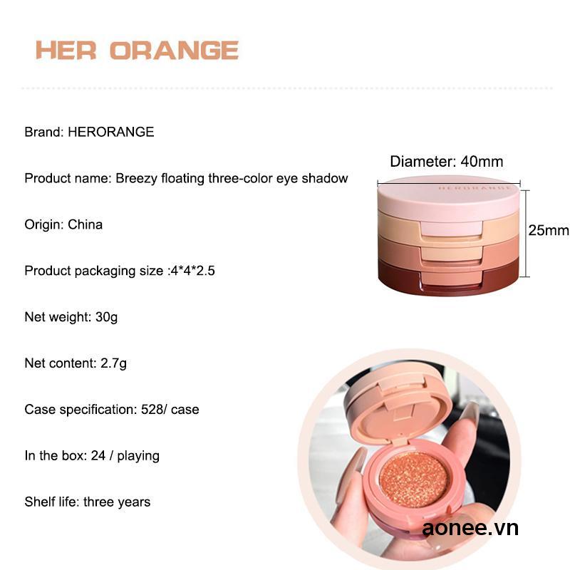 ✨✨[2022Hàng mới về]Bảng phấn mắt Herorange màu lì và ánh nhũ 3 trong 1