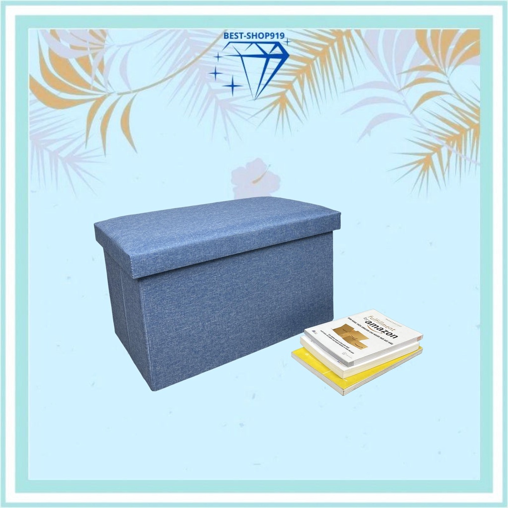 Thùng Đựng Quần Áo Chăn Màn Kiêm Ghế Ngồi Cao Cấp Vải oxford 600D Có Nắp Ghế Hộp Đựng Đồ Gập Gọn Tiết Kiệm Diện Tích