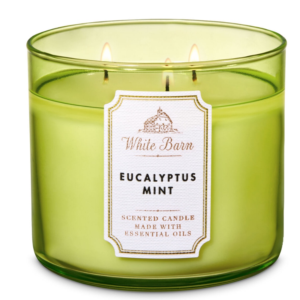 [BILL MỸ] NẾN THƠM THƯ GIÃN BATH AND BODY WORK WHITE BARN 3 BẤC MÙI EUCALYPTUS MINT