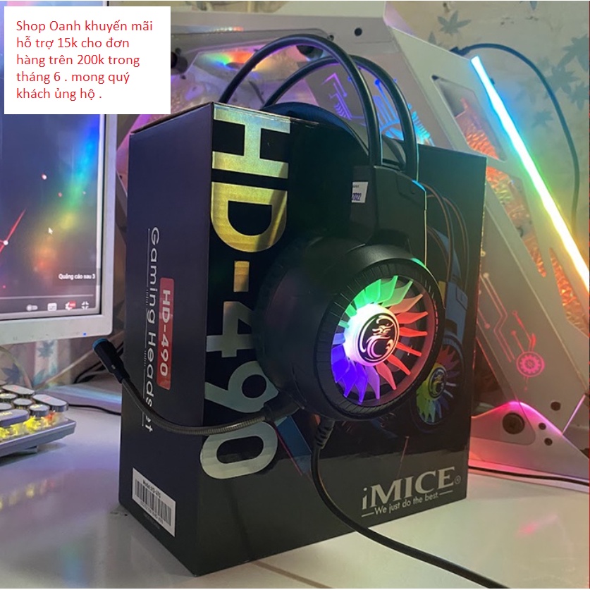 Tai Nghe Gaming IMICE HD-490 7.1 USB Hàng Chính Hãng