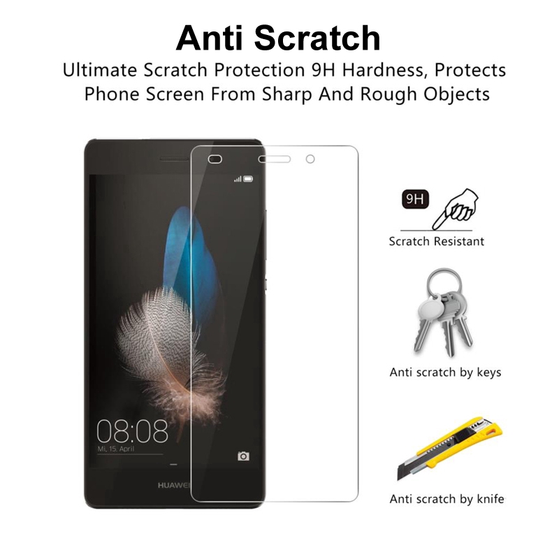 Kính Cường Lực Vát Cạnh Trong Suốt 2.5D Cho Huawei P50 P40 P30 P20 P8 P9 P10 2017 P 8 9 10 Mate 60 50