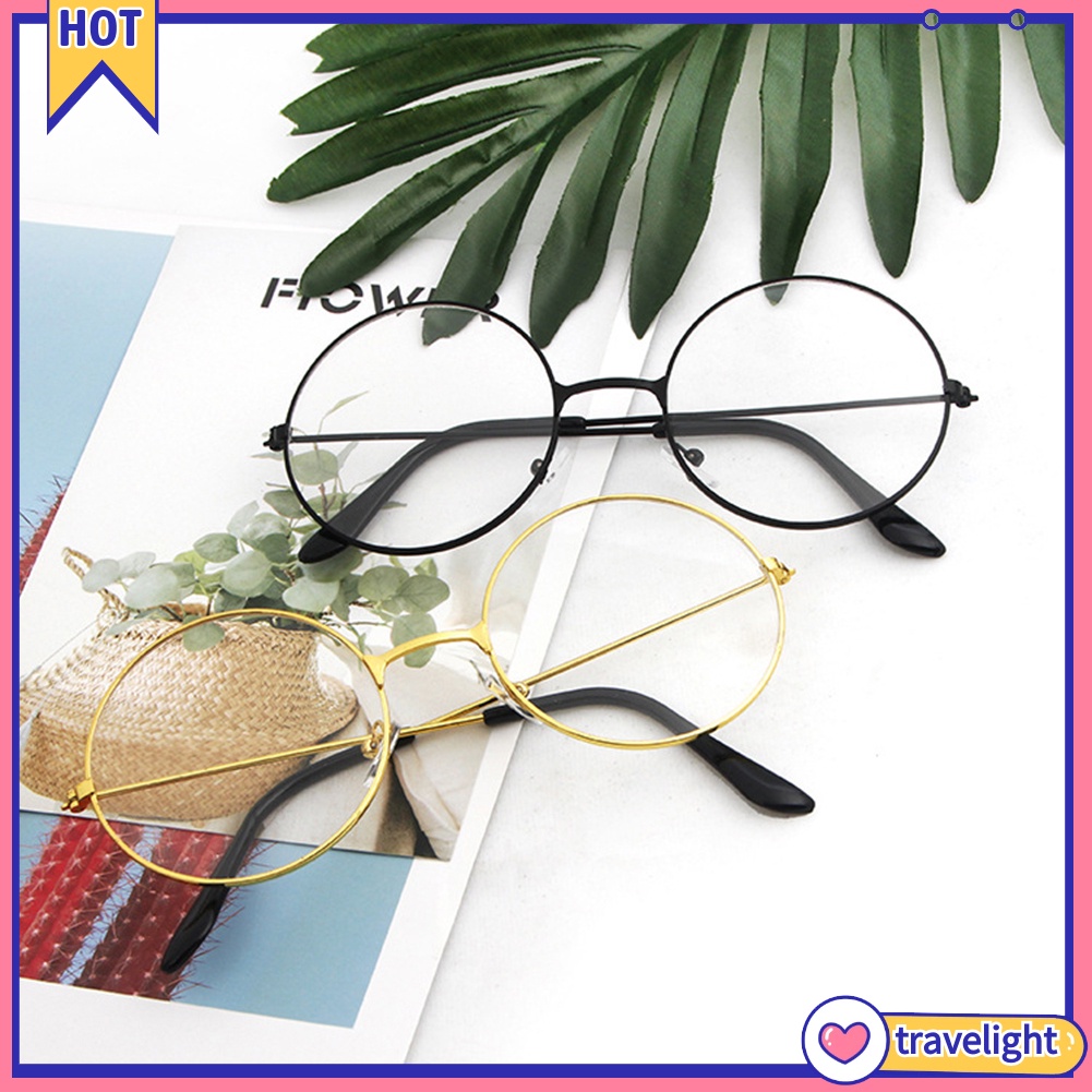 Mắt Kính Gọng Tròn Bằng Kim Loại Phong Cách Vintage Dành Cho Nam Và Nữ