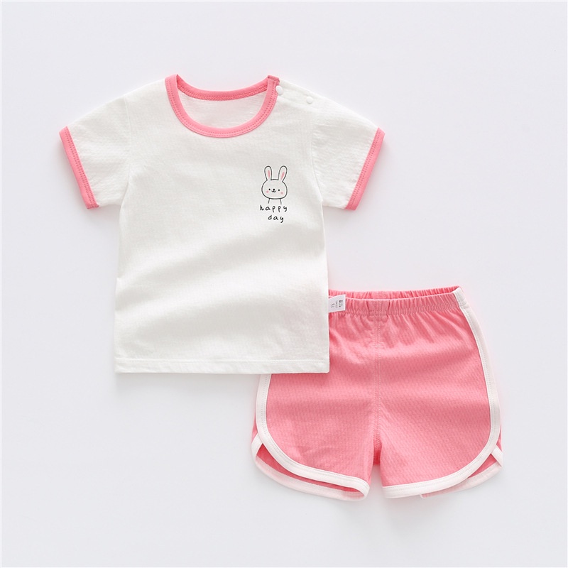 Set Đồ Thể Thao Gồm Áo Thun Tay Ngắn + Quần Ngắn Thời Trang Mùa Hè Cho Bé Gái 1-3 Tuổi 1229