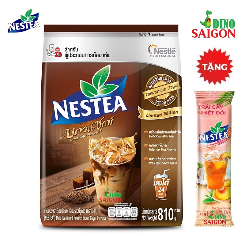 [Mua 1 tặng 1] Trà sữa đường nâu Nestea Bịch 540g/ 810g + Tặng kèm 1 gói Trà Hoa quả 12g