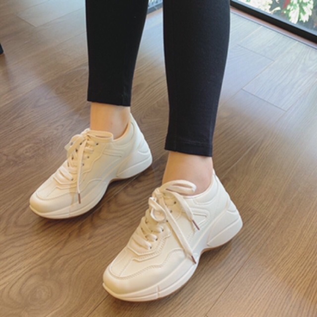 Giày Nữ Độn 🍁FREESHIP🍁 Giày Thể Thao Nữ Độn Đế Trơn