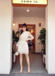 Váy ren tiểu thư kèm ảnh thật