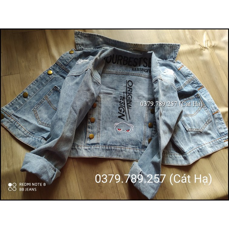 Aó khoác jean nữ cao cấp thời trang và chấm nắng form 58Kg Original BB35