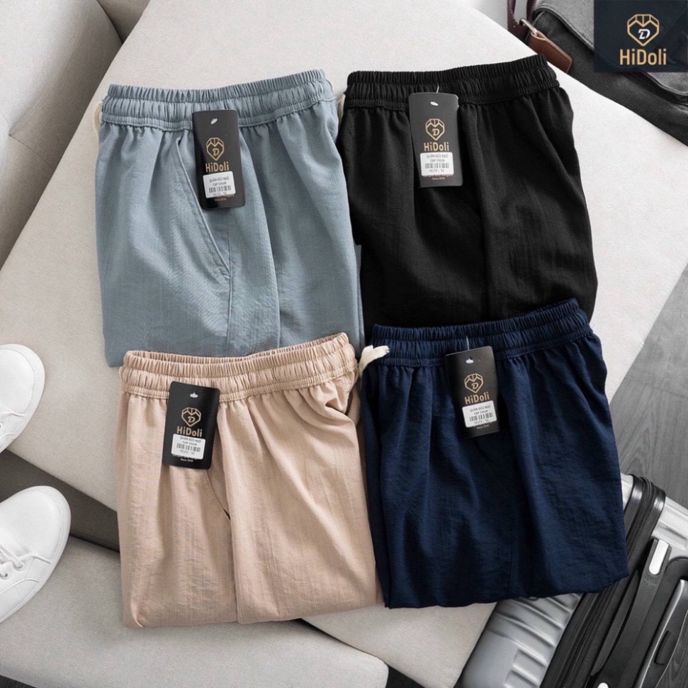Quần short nam rút dây chất đũi lưng chun co giãn
