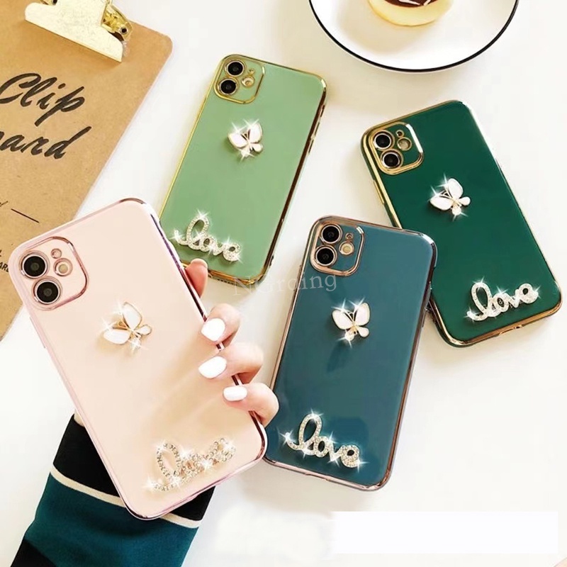 Ôp Điện Thoại Silicon Dẻo Họa Tiết Bươm Bướm Trái Tim Lấp Lánh Sang Trọng Cho honor x6 x8 4g 5g Ốp