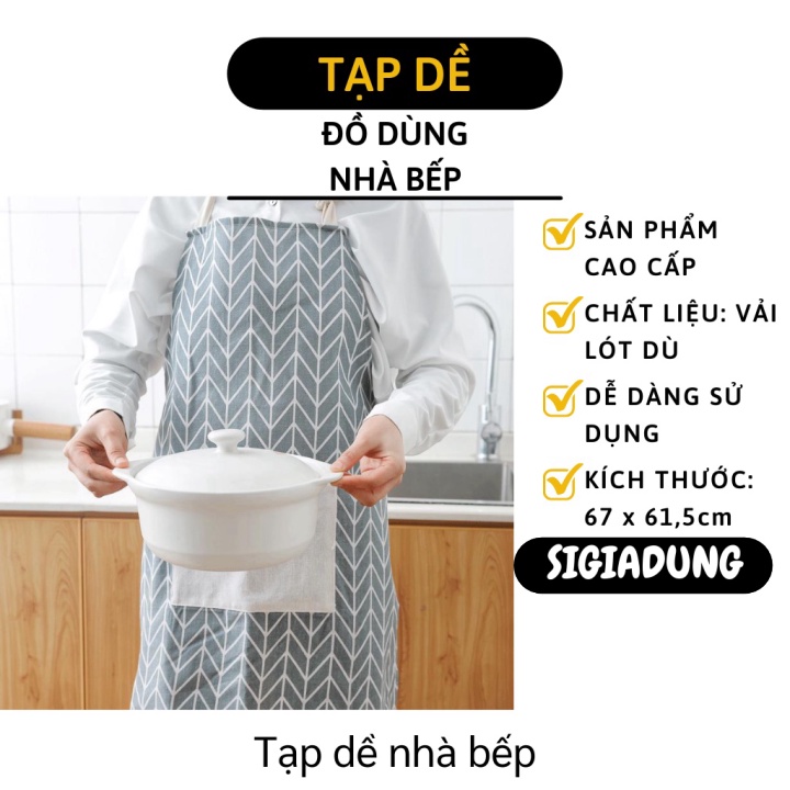 [SGD] Tạp Dề - Tạp Dề Nấu Ăn Bằng Vải Họa Tiết Caro, Tam Giác Kháng Nước Cho Bà Nội Trợ 7816