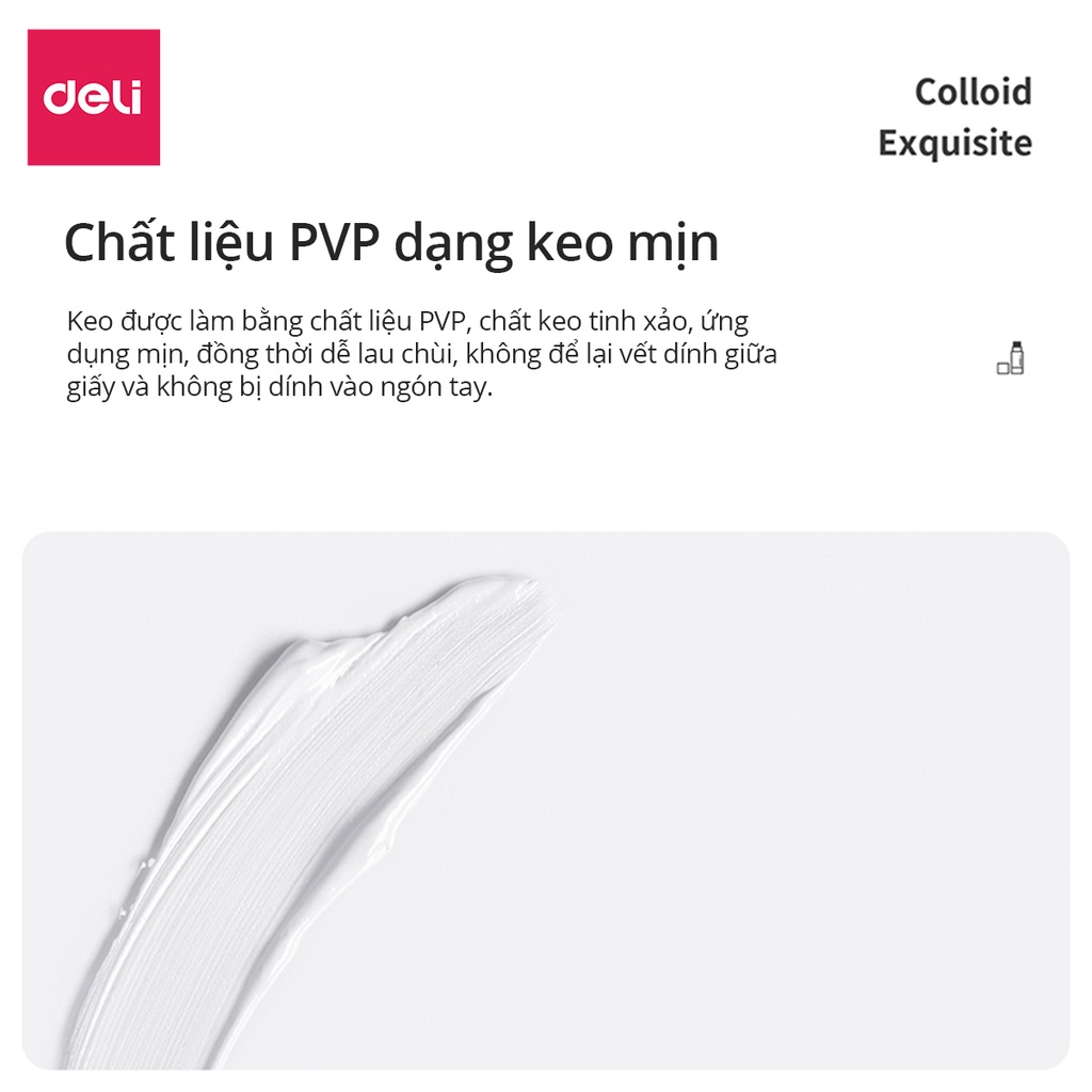 Hồ keo khô dạng thỏi Deli - 21g - Hồng/Xanh dương/Nâu - 1 chiếc - NS142