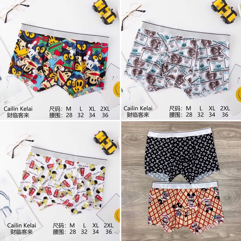 Quần Boxer - Quần Sịp Đùi Nam Họa Tiết Hoạt Hình Cao Cấp - Quần Sịp Minion, Doremon, Shin - Bee Shop