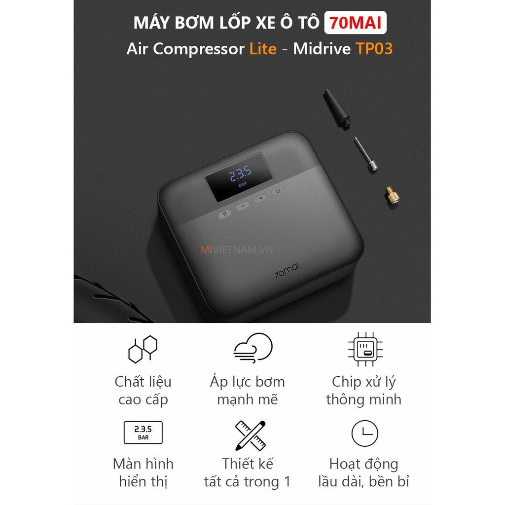 Bơm Lốp 70mai TP03 - Hàng chính hãng