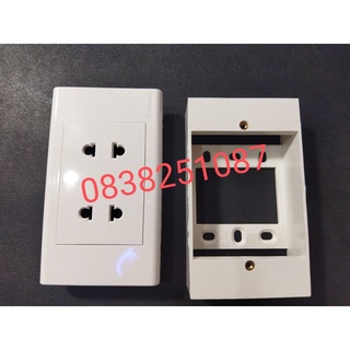 Ổ CÁM ĐÔI 2 CHẤU SINO + ĐẾ NỔI