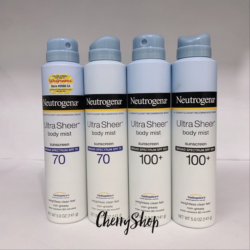 [Mã COS1904 giảm 8% đơn 300K] [Hàng USA/NEW] Xịt chống nắng Neutrogena Ultra Sheer Body Mist 141g mẫu mới | BigBuy360 - bigbuy360.vn