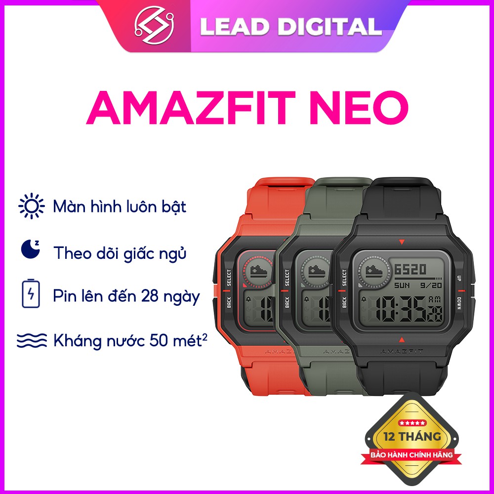 [Mã 155ELSALE giảm 7% đơn 300K] Đồng hồ Thông minh Amazfit NEO - Hàng Chính Hãng - Bảo hành điện tử 12 tháng