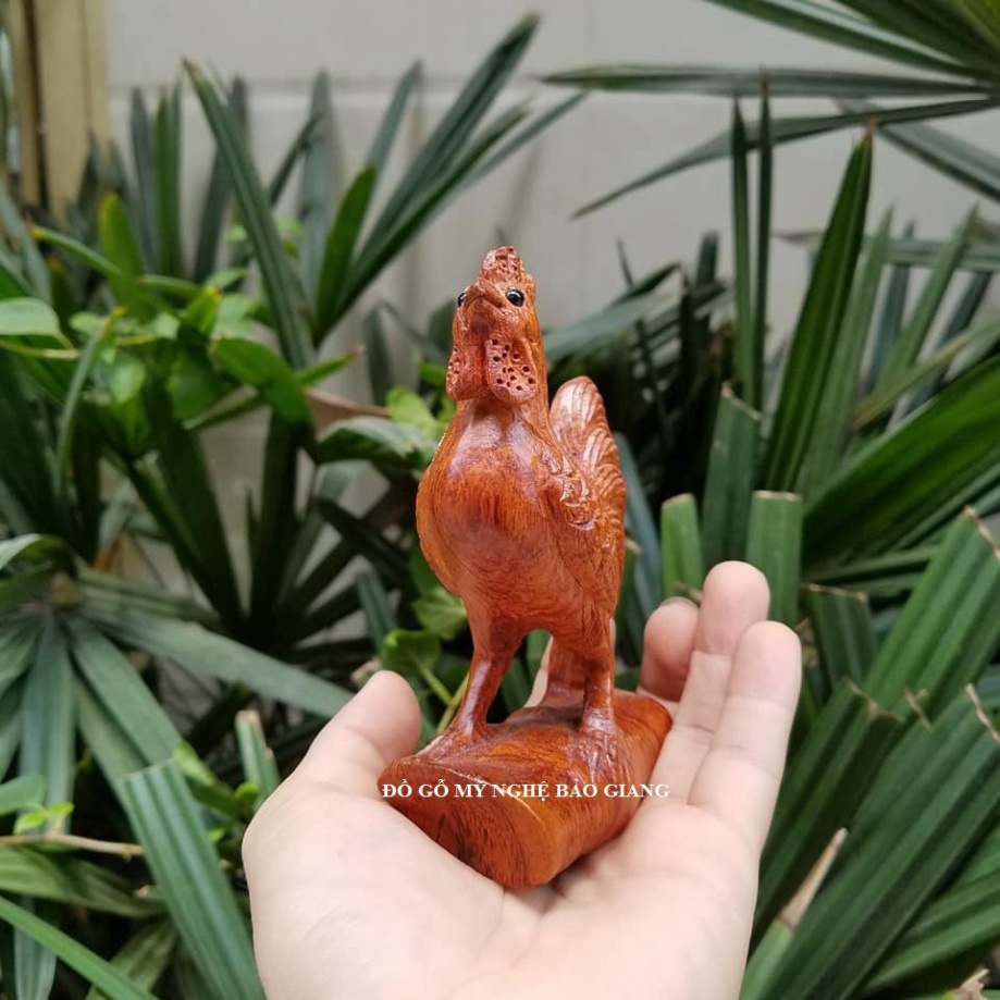 [GIA RE] Tượng con gà gỗ hương cao 12 cm (mẫu mới)