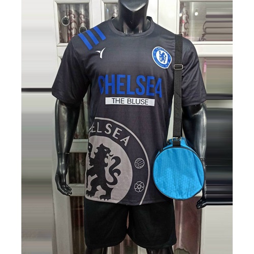 Áo Đá Bóng Nam Big Size Club Chelsea Màu Đen Hàng Thiết Kế Cho Người 100Kg