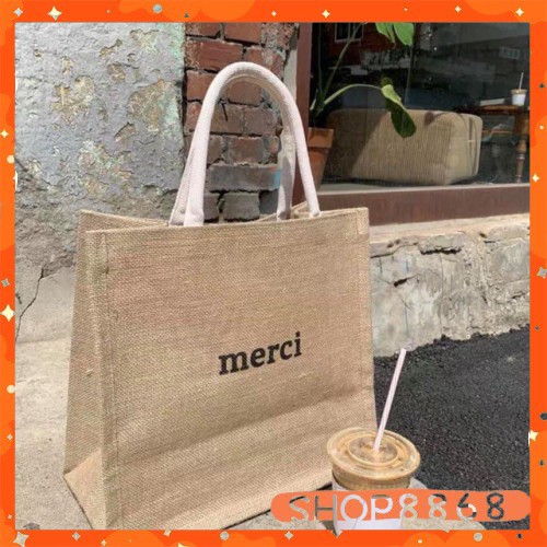 Túi cói merci đi biển,đi học phong cách - shop8868